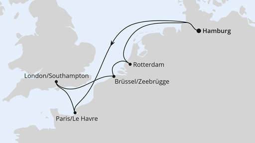 Reiseroute: Metropolen ab Hamburg