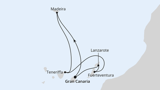 Reiseroute: Kanaren & Madeira ab Gran Canaria