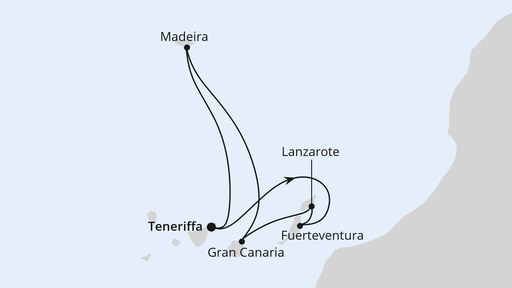 Reiseroute: Kanaren & Madeira ab Teneriffa