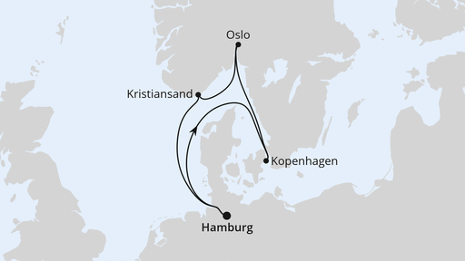 Reiseroute: Norwegen & Dänemark ab Hamburg