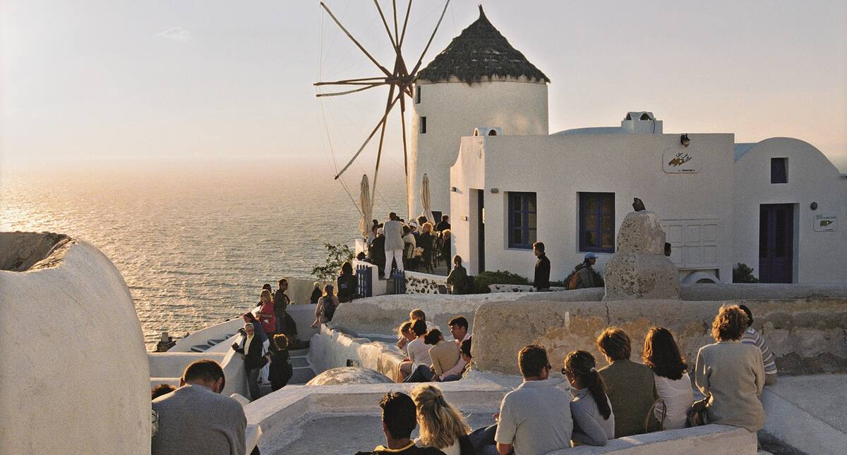 Sonnenuntergang in Santorin bei einer Kreuzfahrt