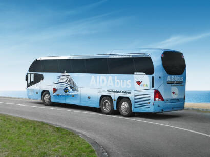 Anreise im komfortablen Bus zu Ihrer AIDA Pauschal Kreuzfahrt