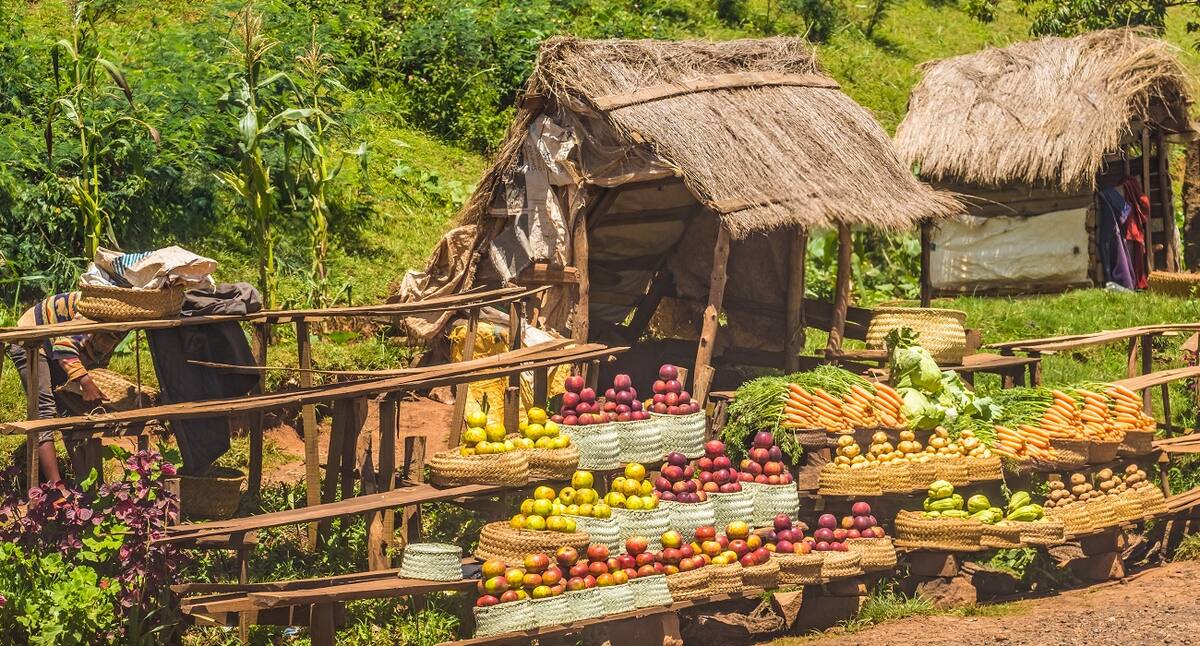Ein Obststand auf Madagaskar