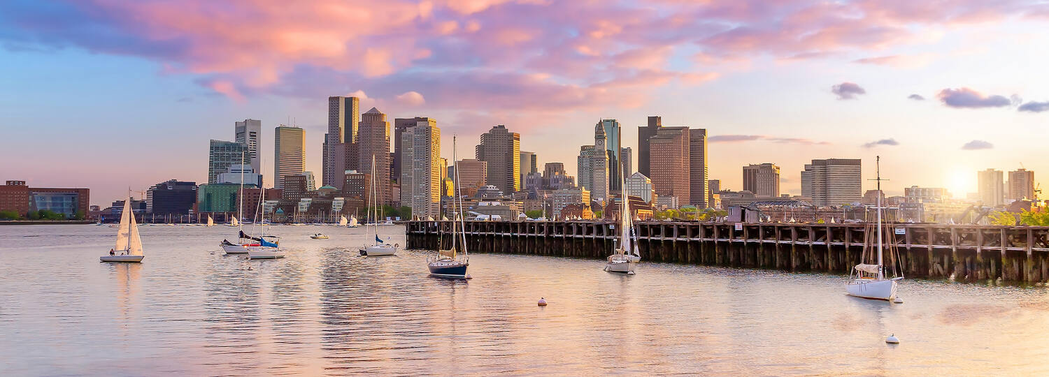 Boston Skyline vom Wasser aus