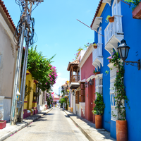 Bunte Häuserfassaden in Cartagena