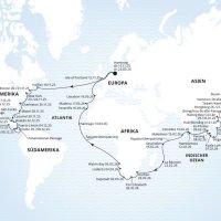 AIDA Weltreise 2025 Route und Häfen