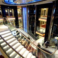 Blick von oben in das Atrium hinein