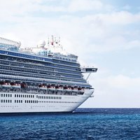 Foto: Die Caribbean Princess von der Seite auf See